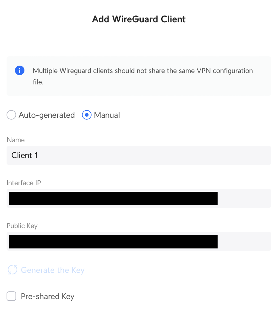 UDM Wireguard Add new Client