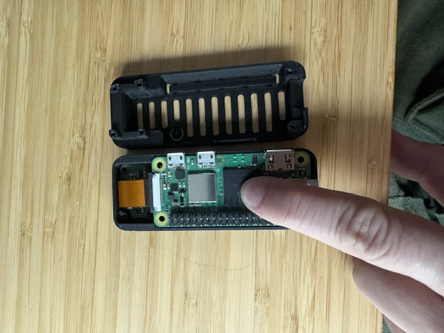 Raspberry Pi Zero 2W fitted into the 3D printed case
