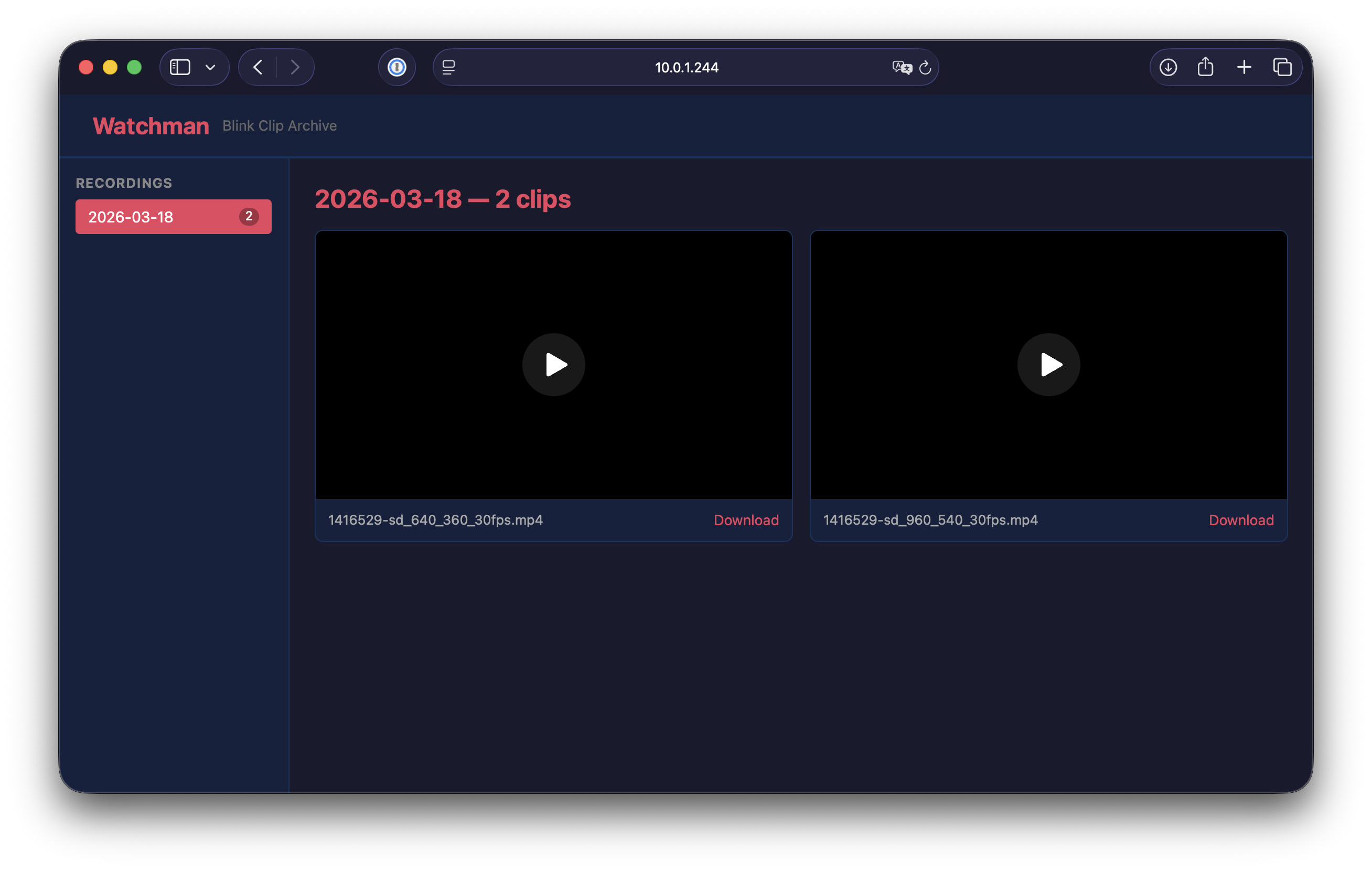 Watchman Flask Web UI